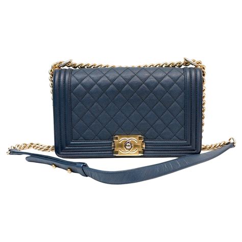 chanel boy dark blue|blue chanel boy bag.